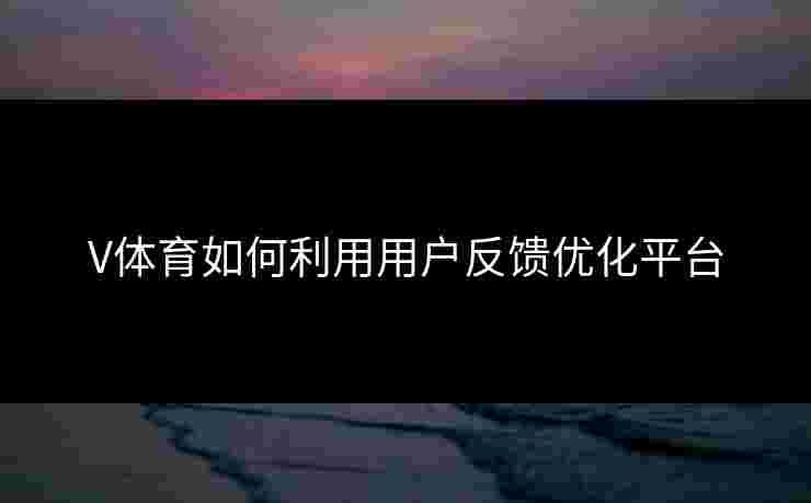 V体育如何利用用户反馈优化平台