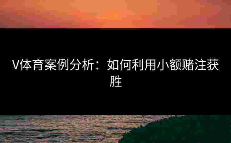 V体育案例分析：如何利用小额赌注获胜