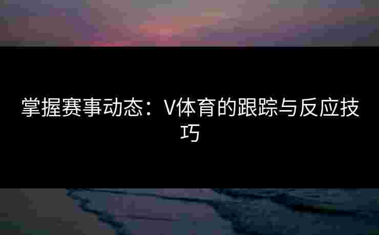 掌握赛事动态：V体育的跟踪与反应技巧